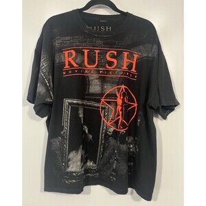 Rush Time Machine Tour Shirt 2010 Moving Pictures AOP Black Sz 2XL